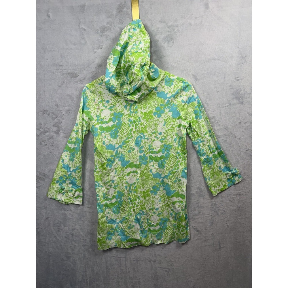 Lilly Pulitzer Little Noelle Dress Girls XS 4-5 Green Its A Zoo Panda Hooded S - Picture 6 of 9